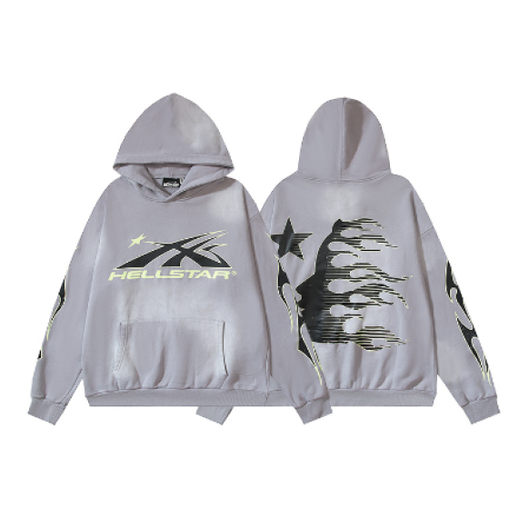 Hellstar Distressed Terry Cloth High Street Retro Hooded Sweatshirt